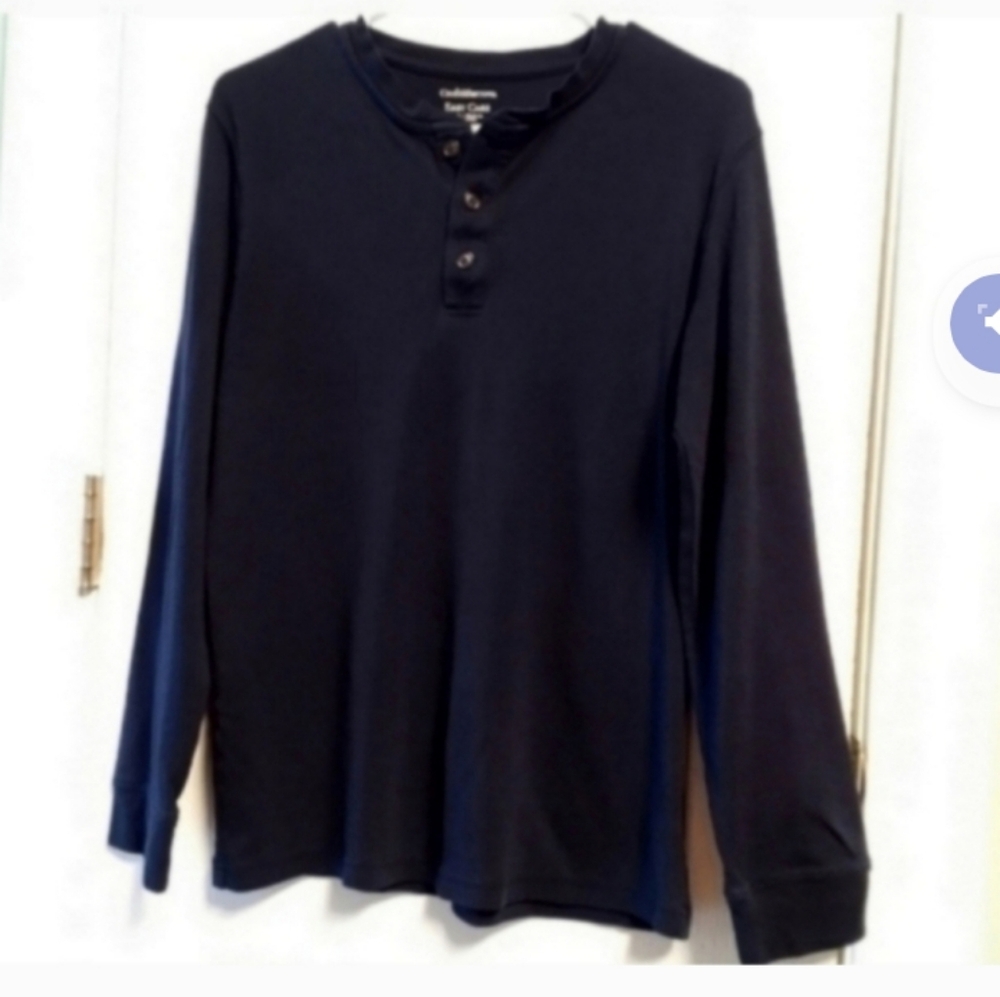 Croft & Barrow Navy Long Sleeve Henley Shirt Women's S EUC Casual Streetwear